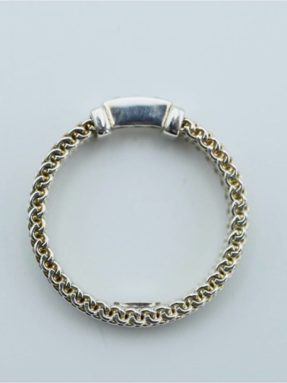 Tiffany & Co. Somerset Mesh Ring 3 Diamond Sterling Silver Authentic - Picture 4 of 4